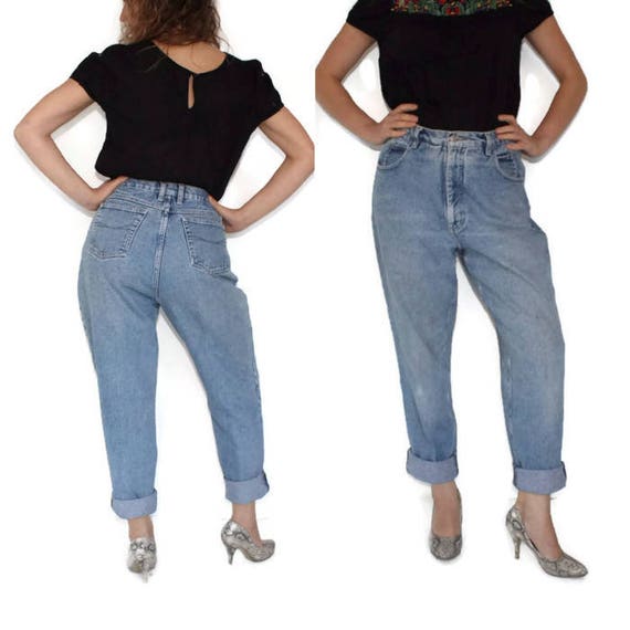 Loose Fit Mamá Jeans 80s High Waisted Jeans Denim Pantalones | Etsy México