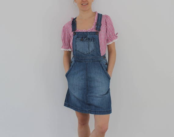 blue jean short overalls