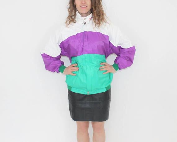 purple and green tracksuit