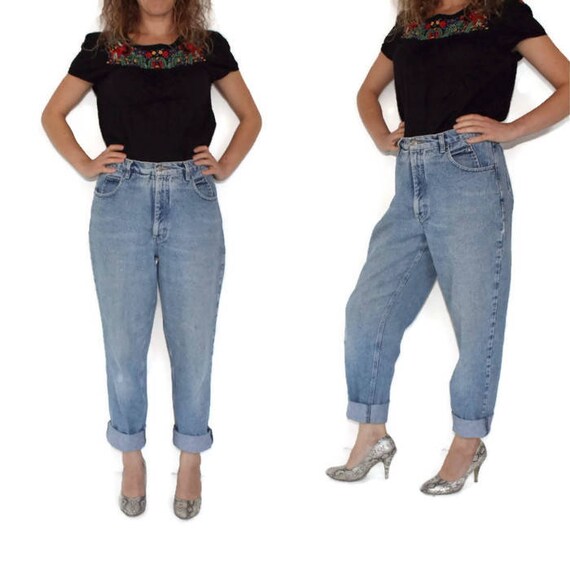 loose fit high rise jeans