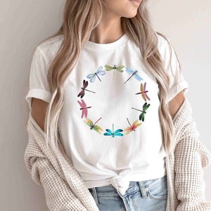 Dragonfly shirt, pretty dragonfly springtime, dragonfly lace tee, cottagecore, gift, present, graphic insect tee. oversize plus size