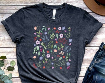 Cottagecore shirt, Wildflower Tshirt, Wild Flowers Shirt, Floral T-shirt, Flower Shirt, Gift for Women, Ladies Shirts, Best Friend Gift