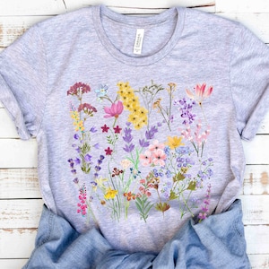 Cottagecore shirt, Wildflower Tshirt, Wild Flowers Shirt, Floral T-shirt, Flower Shirt, Gift for Women, Ladies Shirts, Best Friend Gift