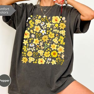 Yellow Flowers on Yellow Tshirt - Etsy