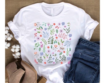 Cottagecore shirt, Wildflower Tshirt, Wild Flowers Shirt, Floral T-shirt, Flower Shirt, Gift for Women, Ladies Shirts, Best Friend Gift