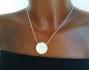 Edle gehämmerte Silberschale mit Kette 925 Silber