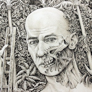 Karius und Baktus, giclée print van inkttekening