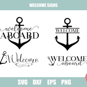 Anchor Welcome Aboard Svg - Etsy