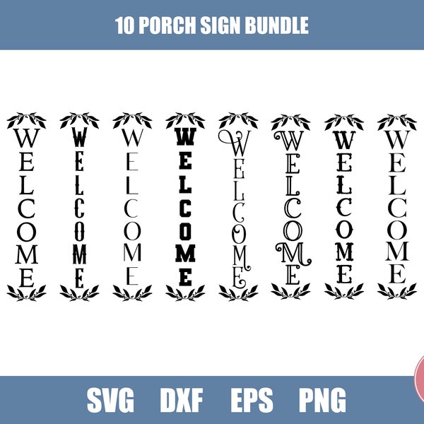 Vertical Welcome Signs SVG Bundle, welcome sign bundle, welcome svg, Welcome sign svg, svg bundle, commercial use svg