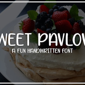 Sweet Pavlova, handwritten font, fun font, relaxed font, stylish font, kids font, childs font, family font, masculine font, feminine font, image 1