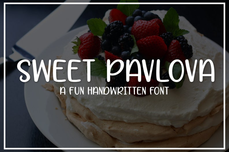 Sweet Pavlova, handwritten font, fun font, relaxed font, stylish font, kids font, childs font, family font, masculine font, feminine font, image 1