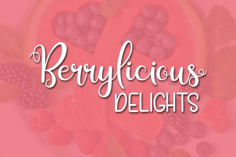 Berry Smoothies, font, script font, font duo, swirly font, pretty font, feminine font, cursive font, bouncy font, handwritten font, fun font image 8