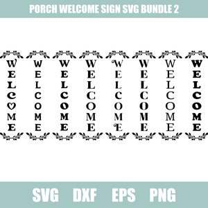 Pacchetto SVG cartellini di benvenuto verticale, pacchetto di segni di benvenuto portico, benvenuto in formato SVG, segno di benvenuto in formato SVG, pacchetto in formato SVG, uso commerciale in formato SVG