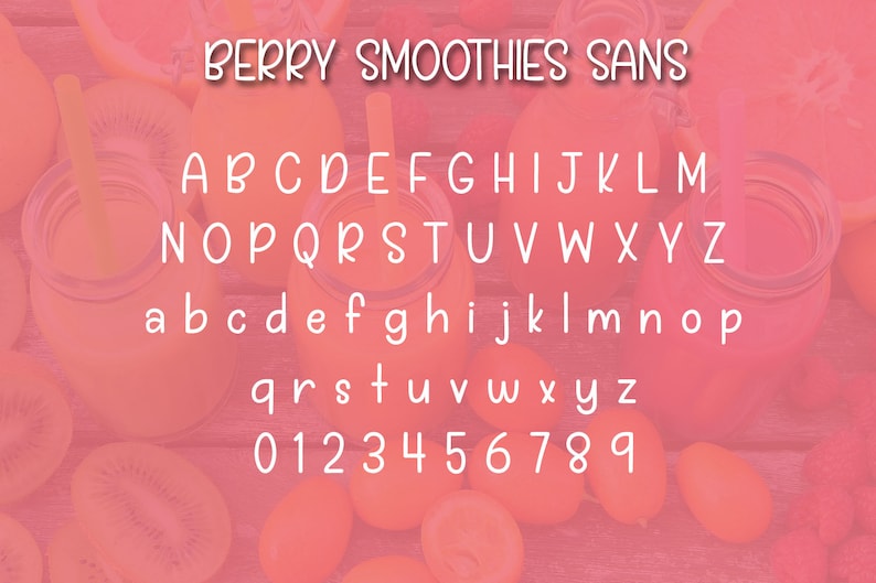 Berry Smoothies, font, script font, font duo, swirly font, pretty font, feminine font, cursive font, bouncy font, handwritten font, fun font image 3