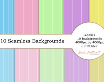10 Seamless Backgrounds, digital paper, seamless background, childrens pattern, kids pattern, pastel background, pastel pattern