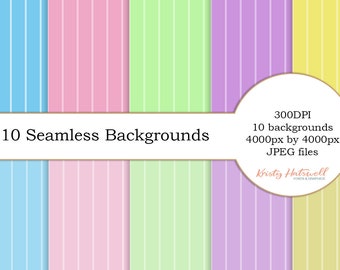 10 Seamless Backgrounds, digital paper, seamless background, childrens pattern, kids pattern, pastel background, pastel pattern