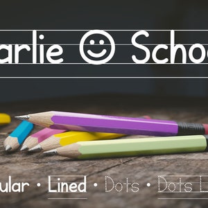 Karlie School, fuente de escritura a mano, fuente rastreable, aprender a escribir, fuente educativa, fuente de los niños, volver a la escuela, aprender a escribir, fuente de la escuela