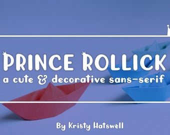 Prince Rollick, fun font, kids font, kids, boys font, crowns, crowns vector, vector, sans-serif, smooth font, childrens vector, kids vector