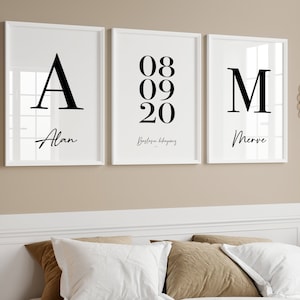 Love poster set, Schlafzimmer posterset, wanddeko Schlafzimmer, personalisierte namensbilder, Geschenk hochzeit,wanddeko liebesbilder