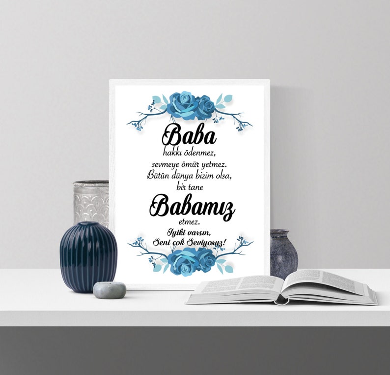 quick gift Father/'s Day gift poster for mom Father/'s Day gift sayings for dads Babaya hediye babam instant print ready