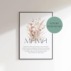 Download Mother&#39;s Day gift, print at home gift for mom, flower picture mom, gift mother, family gift, decoration for mom,