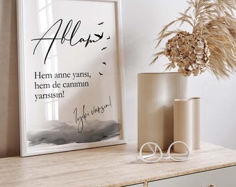 Gift for sister in Turkish, abla gift, picture frame with abla saying, for the sister for her birthday, family picture, bayram gift