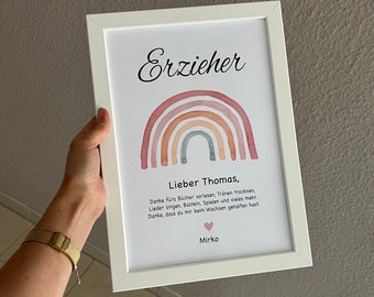 Geschenk Erzieher,  Tagesmutter, Abschiedsgeschenk Kindergarten, Abschied Erzieherin, personalisierte Geschenke Erzieherinnen