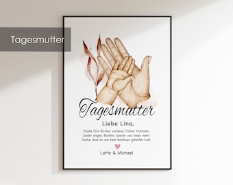 Geschenk Tagesmutter personalisiert, Abschiedsgeschenk Kindergarten, Abschied Erzieherin, personalisierte Geschenke Erzieherinnen,