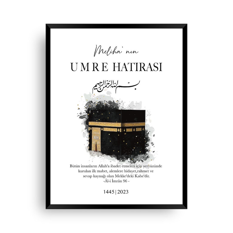 Cadeaux Omra et Hajj, umre hatirasi, umre hediyesi, mekke, affiche kaabe, affiche kabe islamique, peintures murales islamiques, cadeaux islamiques image 2