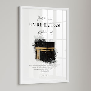 Cadeaux Omra et Hajj, umre hatirasi, umre hediyesi, mekke, affiche kaabe, affiche kabe islamique, peintures murales islamiques, cadeaux islamiques image 1