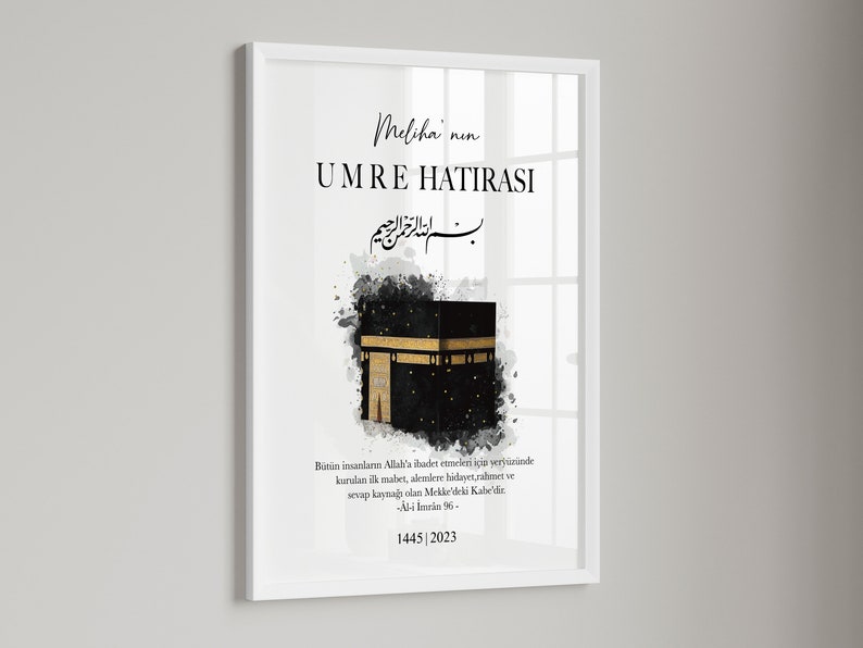 Cadeaux Omra et Hajj, umre hatirasi, umre hediyesi, mekke, affiche kaabe, affiche kabe islamique, peintures murales islamiques, cadeaux islamiques image 1