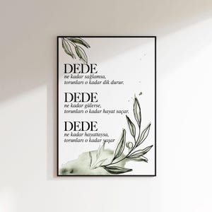 Geschenk für Opa, dedeye hediye, bayram geschenke türkisch, geschenk türkisch Oma, Familiengeschenke namensbild,