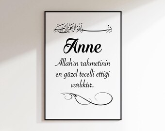 Anneye hediye | babaya hediye | anneler günü hediyesi | dogum günü hediyesi | anne icin hediye | Mother's Day| Gift mom | Turkish posters