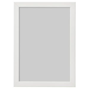 May include: A white picture frame with a simple, clean design. The frame is made of wood and has a smooth finish.