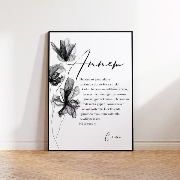 Anneye hediye | anne icin sözler | anne bayram hediyesi | anne panosu | Geschenk für Mama | anneler günü | türkische Poster Anneye hediye