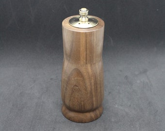 Handcrafted, salt shaker and pepper grinder, all-in-one, made from Black American walnut