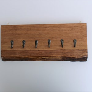 Oak key rack with live edge