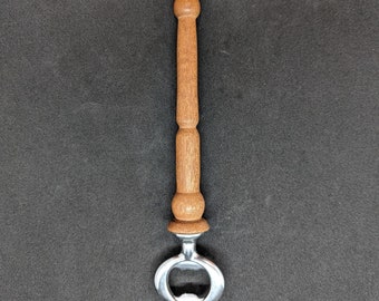 Hand turned Iroko bottle opener