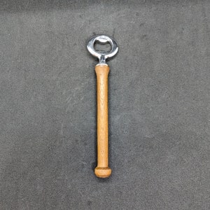 Handcrafted, Lathe turned, bottle opener with a hardwood handle
