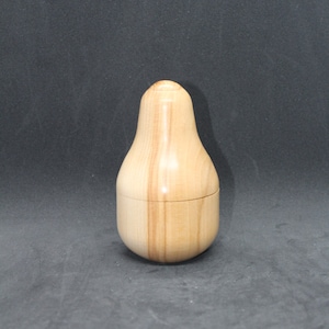 Handcrafted, lathe turned, apple wood ring box