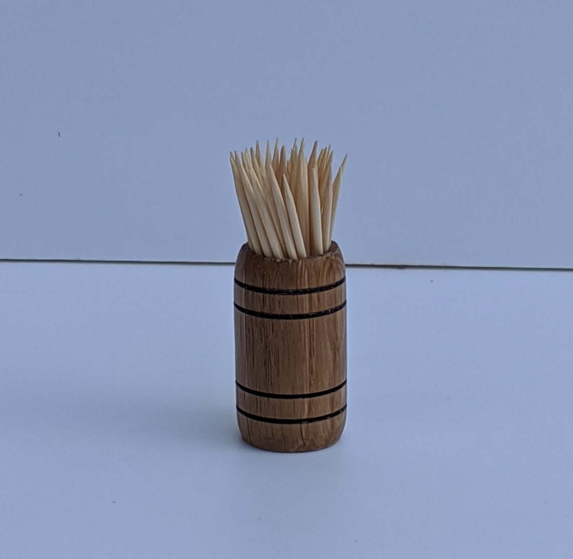Lathe Turned Barrel Shaped Toothpick Holder Made From Oak Etsy UK