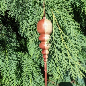 Lathe turned, hardwood, Christmas tree ornament