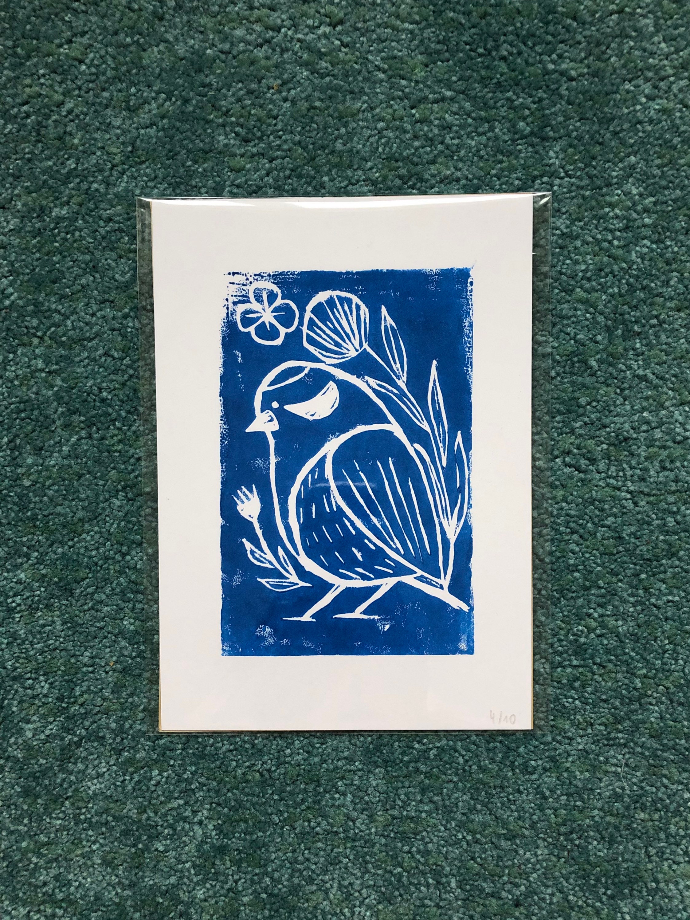 Lino Gravure Oiseaux