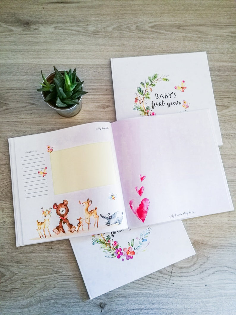 Floral Baby Book Baby Book for Girls Babys First Year Etsy