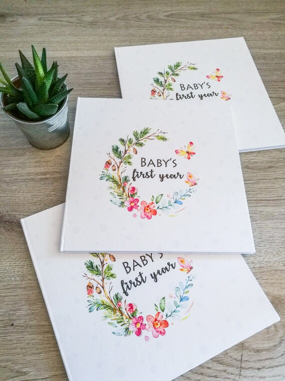 floral baby book baby book for girls babys first year etsy