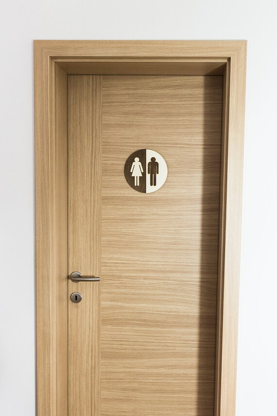 Wooden Bathroom And Toilet Door Signs Rustic Bathroom Home Etsy
