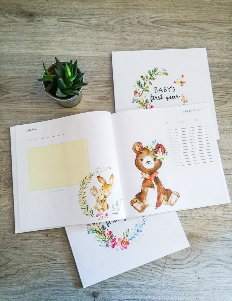 Floral Baby Book Baby Book for Girls Babys First Year Etsy