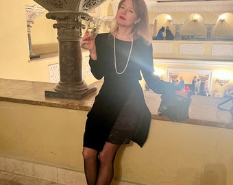 Rare  маленькое черное винтажное платье Valentino Miss V 80-х, высшее качество, сексуальное платье на показе