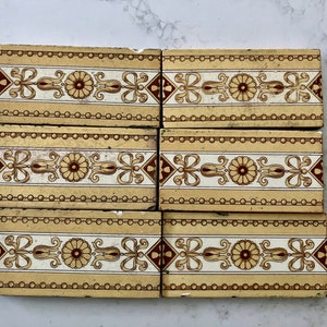 Antique Tile, Pottery Tile, Decorative Tiles, Yellow Minton Tile, Old Tiles, individually priced, Victorian Tile, Border Tile