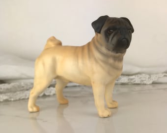 Pug Beswick Matte Dog Statue, Dog lovers gift, Collectible pug Dog, honey Coloured Dog, Adorable Pug, Gift